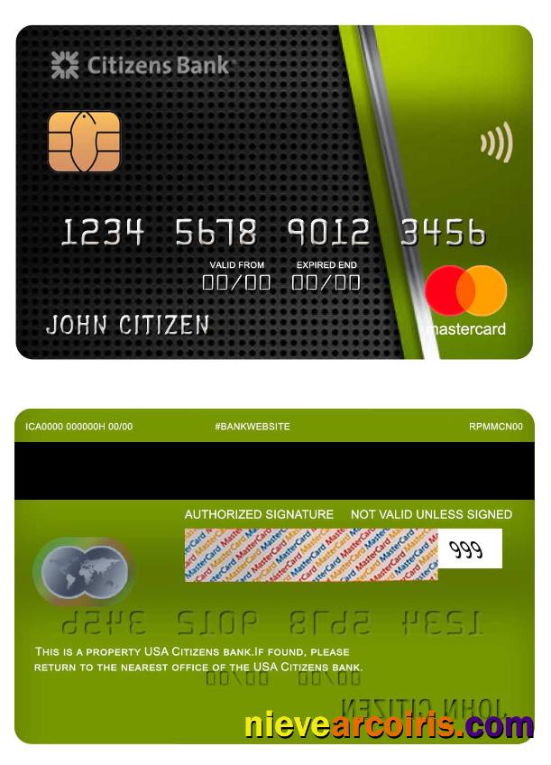 USA Citizens bank mastercard